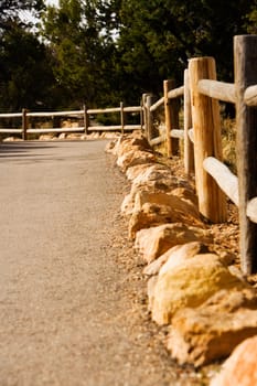 Wooden fence along a road, Las Vegas, Nevada, USA