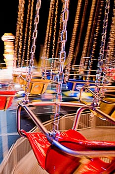 Close_up of an amusement park ride