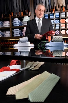 Customer shopping in a clothing store