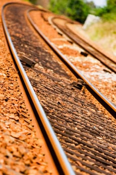 High angle view of a railroad track, Loire Valley, France