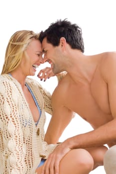 Close_up of a mid adult couple romancing
