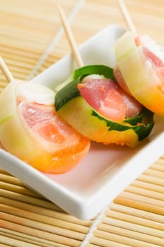 Close_up of sushi in a bowl