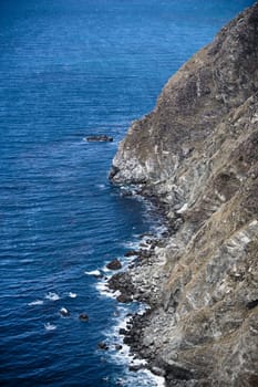 High angle view of a coast, California, USA