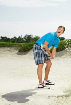 Man playing golf in a golf course, Biltmore Golf Course, Coral Gables, Florida, USA