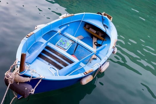 High angle view of a boat, Vernazza, Cinque Terre, La Spezia Province, Liguria, Italy
