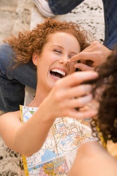 Close_up of a couple having fun, Biltmore Hotel, Coral Gables, Florida, USA