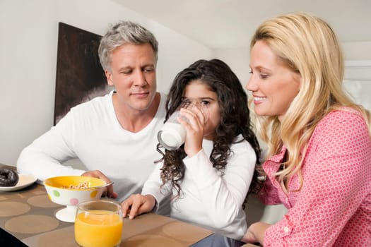Family having breakfast