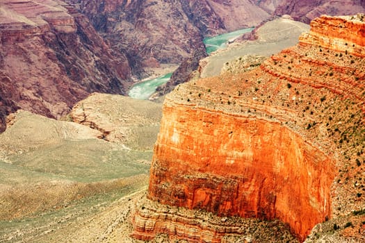 High angle view of rock formations in a valley, Las Vegas, Nevada, USA