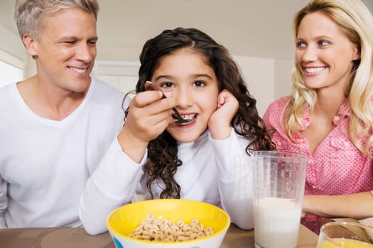 Family having breakfast