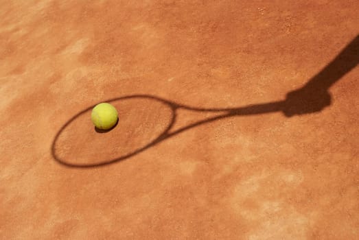 Close_up of a tennis ball on the court