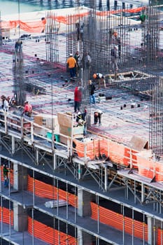 High angle view of a construction site