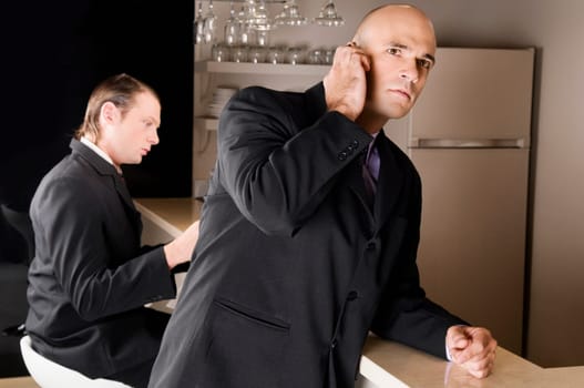 Businessman talking on a mobile phone