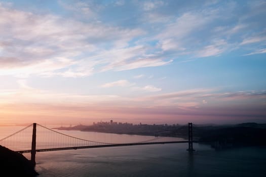 Suspension bridge across a bay, Golden Gate Bridge, San Francisco, California, USA