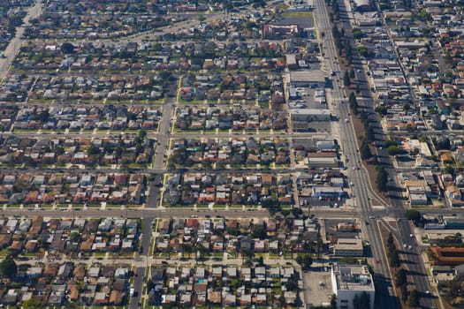 Aerial view of a city, Los Angeles, California, USA