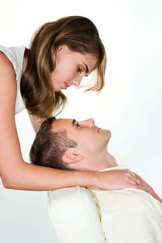 Young couple looking at each other