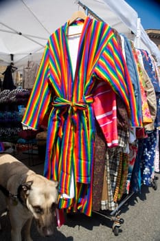 Bathrobe hanging at a market stall, Boys Town, Chicago, Illinois, USA