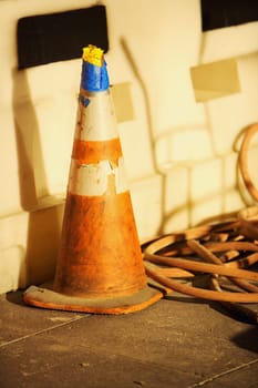 Close_up of a traffic cone
