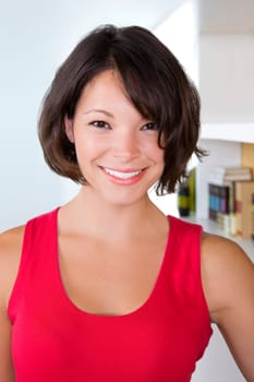 Portrait of a young woman smiling