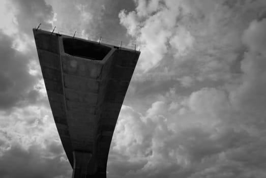 Low angle view of an incomplete elevated overpass