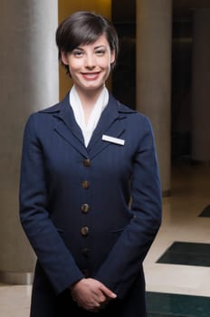 Portrait of a receptionist smiling