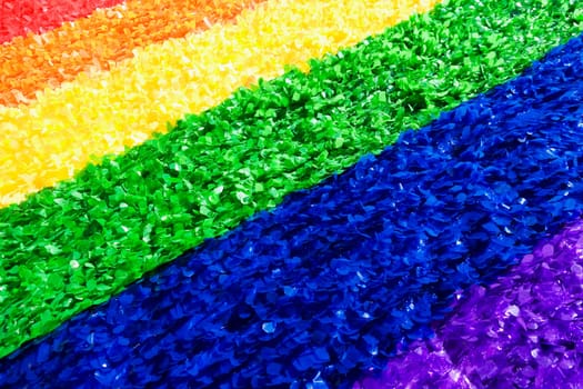 Rainbow flag printed on a rag