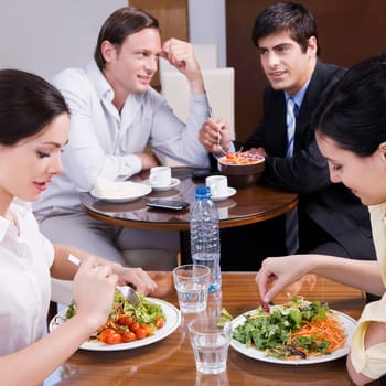 People dining in a restaurant