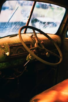 Interior of an old car