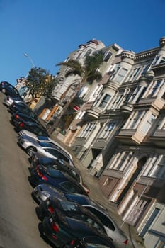 Car parked at the roadside, San Francisco, California, USA