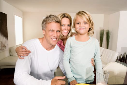 Portrait of a family smiling