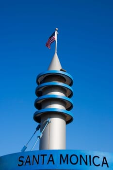 Low angle view of a tower, Santa Monica Pier, Santa Monica, Los Angeles County, California, USA