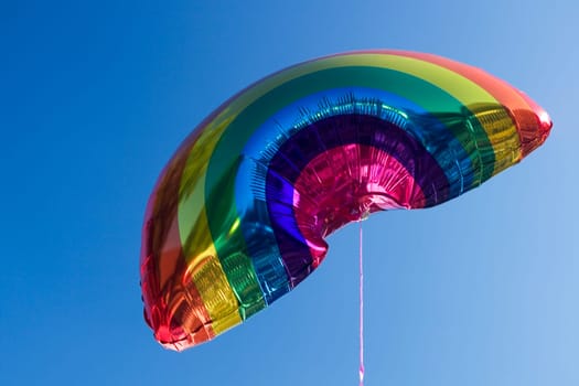 Low angle view of a multi_colored balloon, Boys Town, Chicago, Illinois, USA