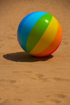Beach ball on the beach, Oak Street Beach, 1000 North Lake Shore Drive, Chicago, Illinois, USA