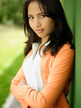 Portrait of a teenage girl smiling