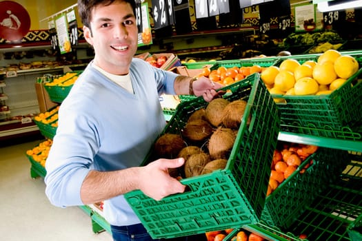 Sales clerk in a supermarket