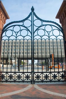 Entrance of a castle, Smithsonian Institution, The Mall, Washington DC, USA