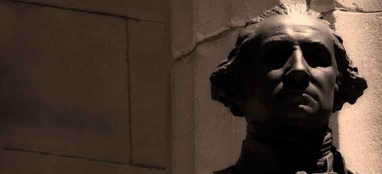 Close_up of the George Washington statue, Wall Street, Manhattan, New York City, New York State, USA