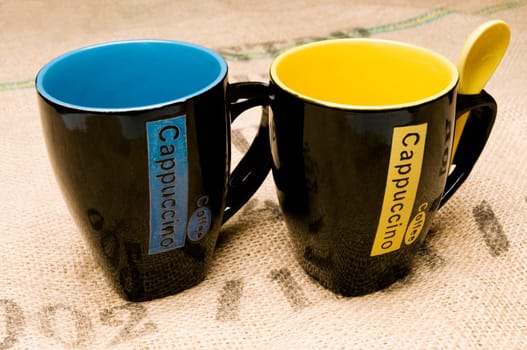 Close_up of coffee cups