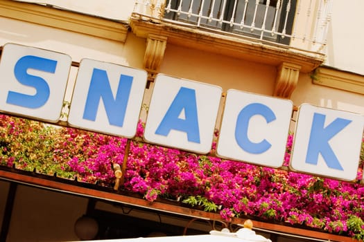 Low angle view of a restaurant sign, Sorrento, Naples Province, Campania, Italy