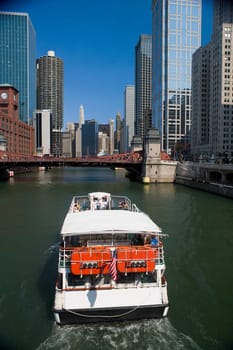 Boat in a lake, Lake Michigan, Chicago, Illinois, USA