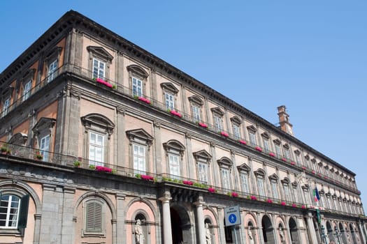 Low angle view of a palace, Royal Palace of Turin, Naples, Naples Province, Campania, Italy