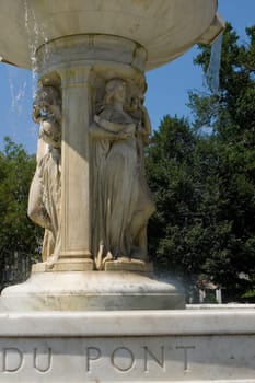 Water falling from a fountain, Dupont Circle, Washington DC, USA
