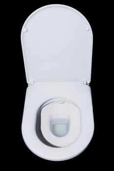 High angle view of a toilet bowl