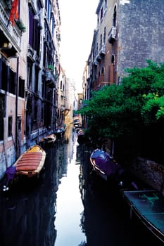 Boats in a canal, Grand Canal, Venice, Veneto, Italy