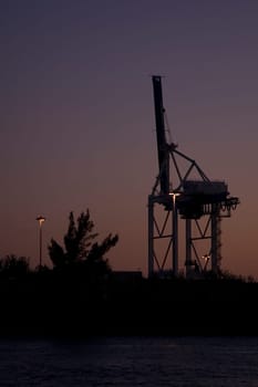Low angle view of a crane, Port of Miami_Dade, Miami, Miami_Dade County, Florida, USA