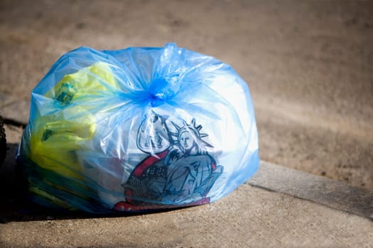 Close_up of garbage in a polythene