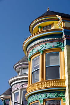 Row of Victorian style houses, Haight_Ashbury, San Francisco, California, USA