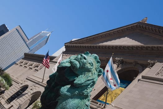 Low angle view of an art museum, Art Institute of Chicago, Chicago, Illinois, USA