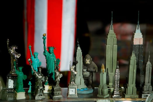 Replica of famous American landmarks in a store, Fifth Avenue, Manhattan, New York City, New York State, USA
