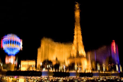 Buildings lit up at night, Las Vegas, Nevada, USA