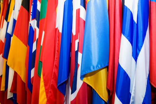Close_up of various types of flags, Washington DC, USA